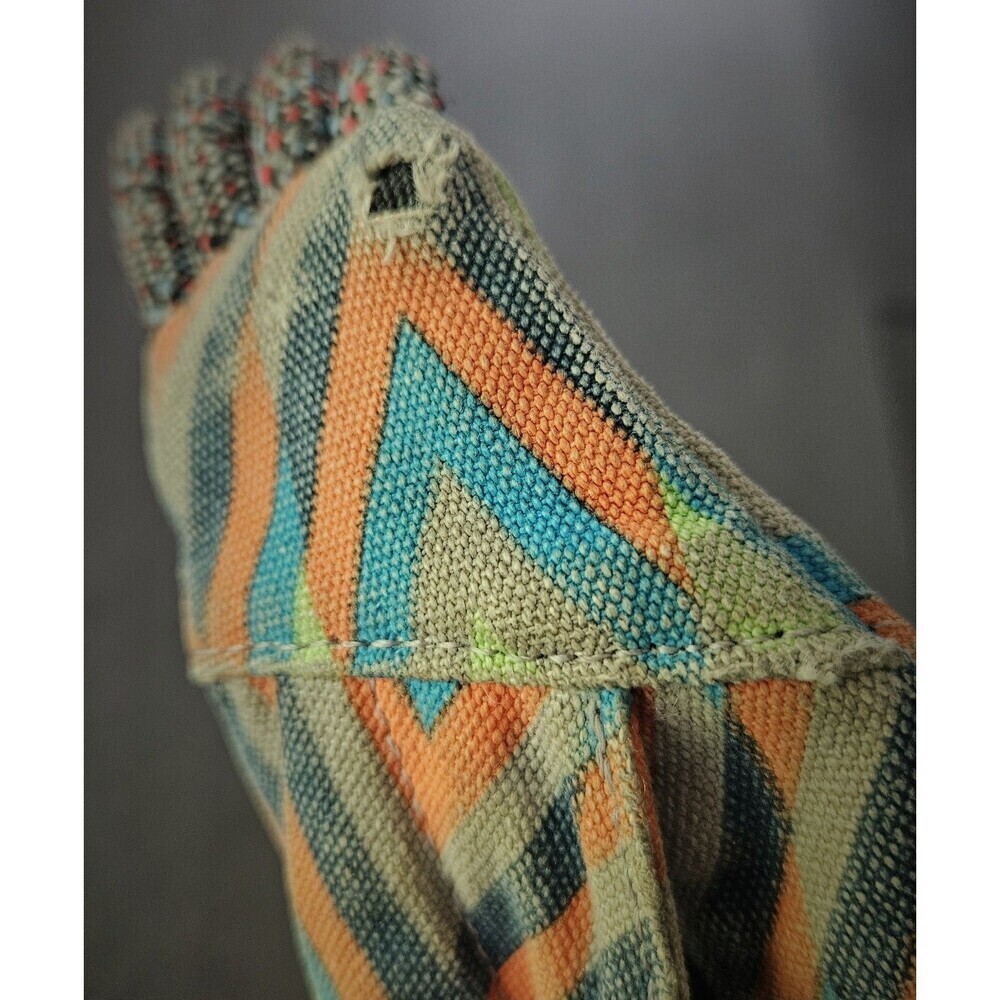 Kavu Rope Sling Bag Orange Geometric Chevron Aztec Canvas Shoulder Backpack - Picture 7 of 11